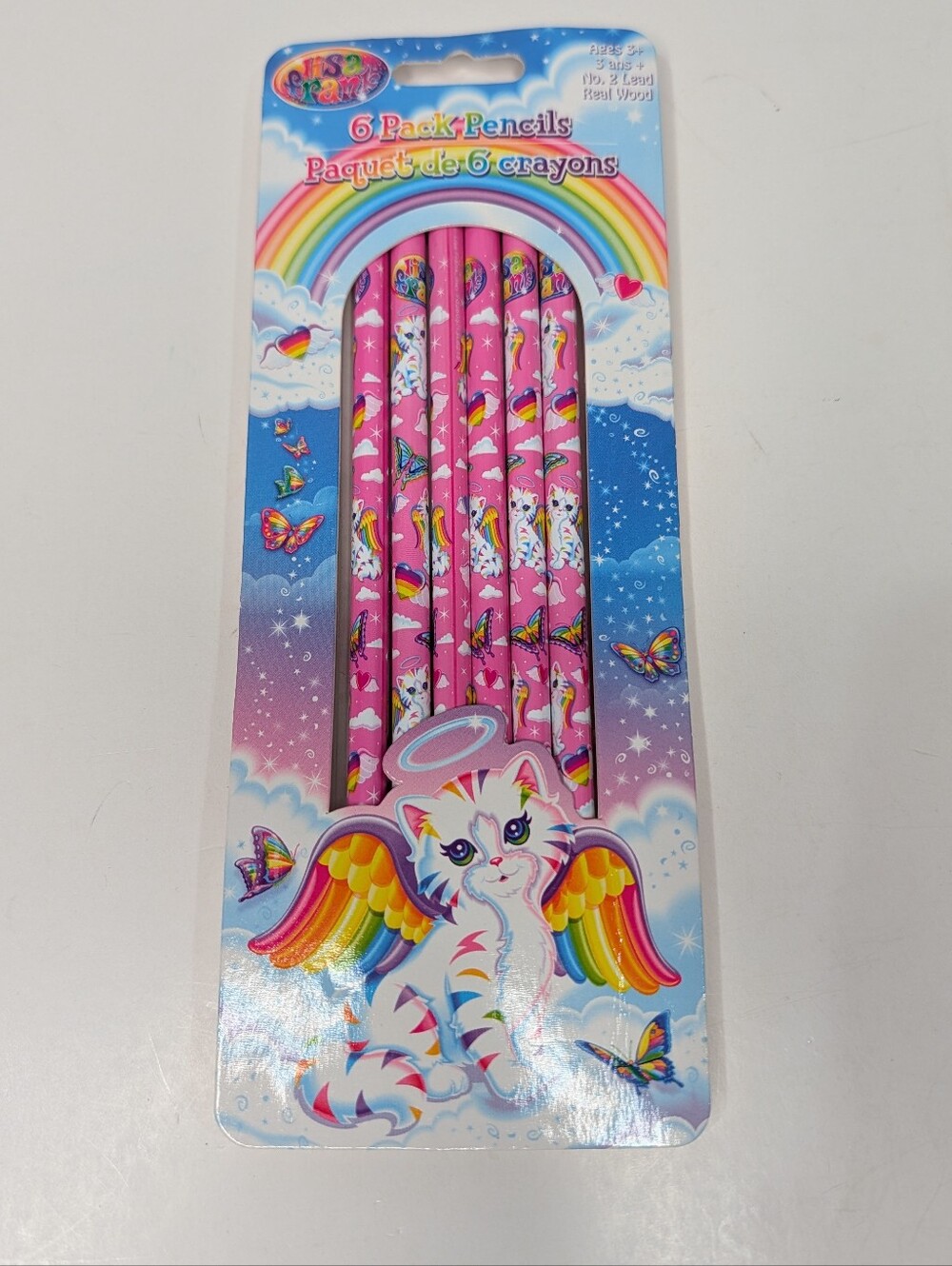 Lisa Frank Kitten/Cat Angel Butterflies Hearts Vintage Pencils Unopened NOS